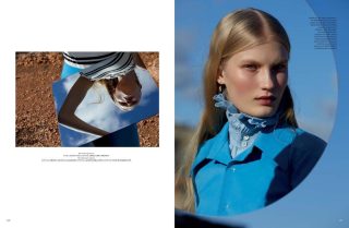 Out now @harpers_bazaarkz editorial featuring blue Ekaterina top from our SS18 collection 💛 photography: @christinekreiselmaier styling: @anatdychtwald